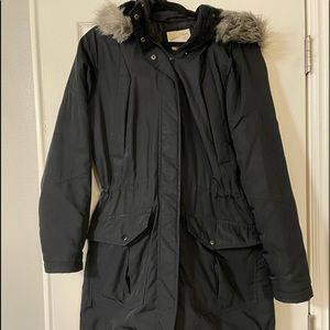 Black down winter coat